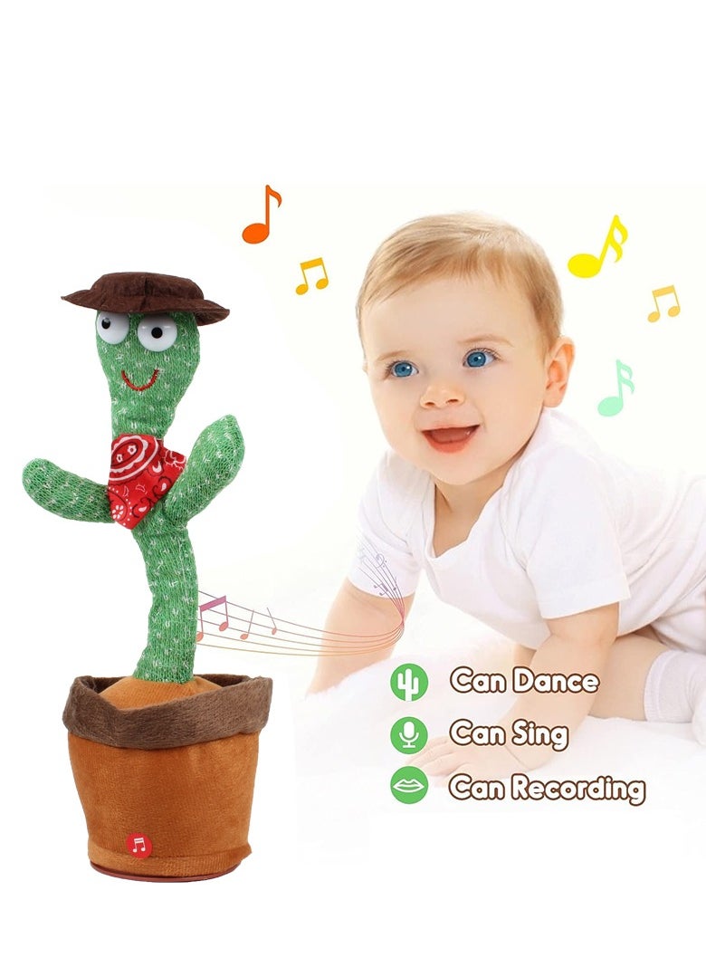 Dancing Talking Cactus Toy for Baby Toddler, Boys Girls Gifts Singing Mimicking Cactus Toy Recording Repeating What You Say Cactus Baby Toy