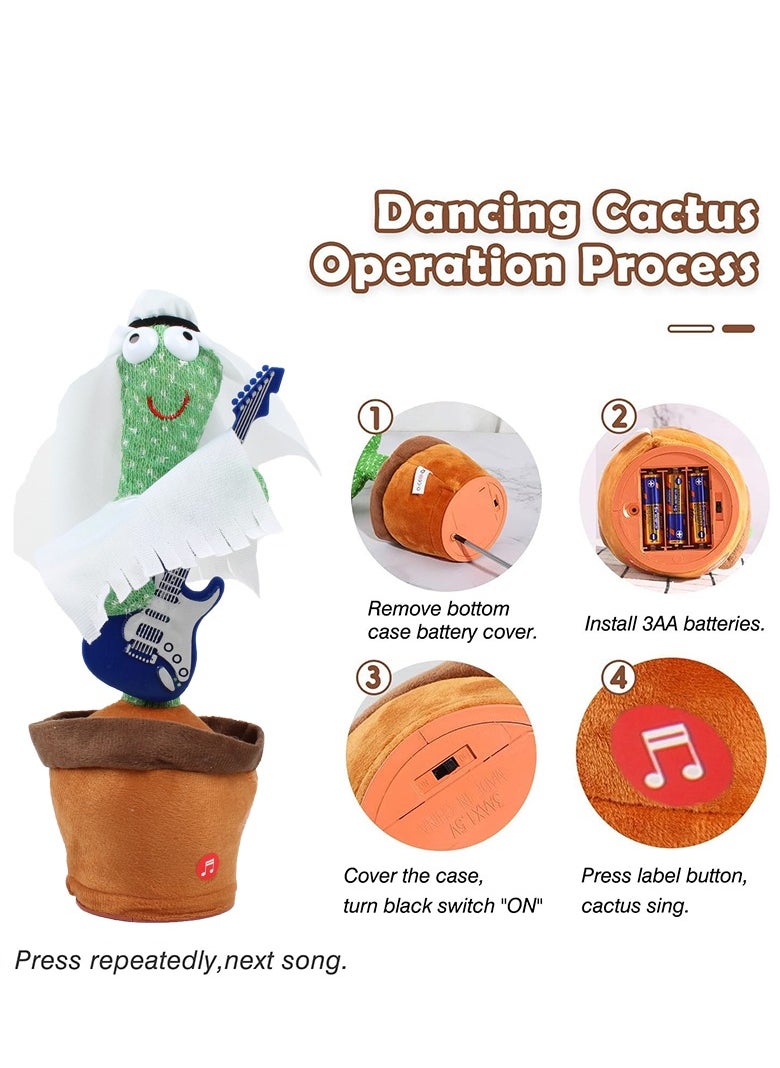 Dancing Talking Cactus, Toy for Baby Toddler, Boys Girls Gifts Singing Mimicking Cactus Toy Recording Repeating What You Say Cactus Baby Toy