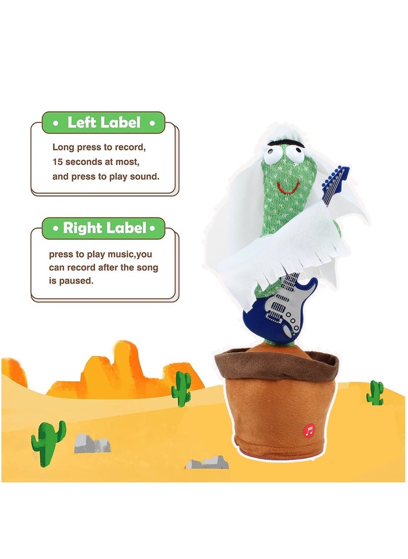 Dancing Talking Cactus, Toy for Baby Toddler, Boys Girls Gifts Singing Mimicking Cactus Toy Recording Repeating What You Say Cactus Baby Toy