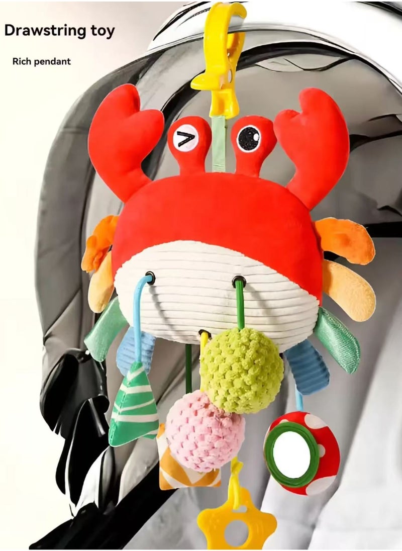 Baby Stroller Rattle Toy, Crab Car Seat Hanging Toy with Clamp, Infant Stroller Activity Toy for Babies 0-6 Months, Ideal Gift for Newborns and Up