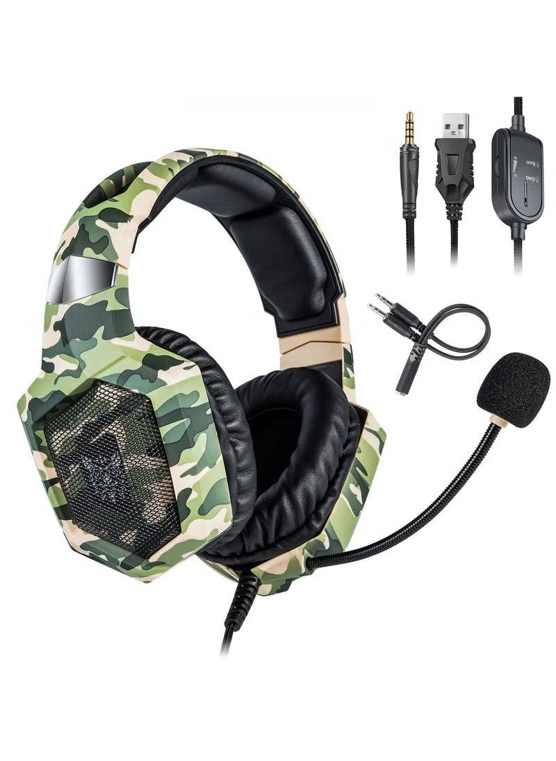 K8 Stereo Wired Over-Ear Gaming Headphones with Mic – Comfortable Noise-Cancelling Headset for PS4, PS5, Xbox One, Xbox Series X/S, Nintendo Switch, PC – High-Quality Sound, Clear Voice Communication, Adjustable Fit, Ideal for Gaming and Streaming