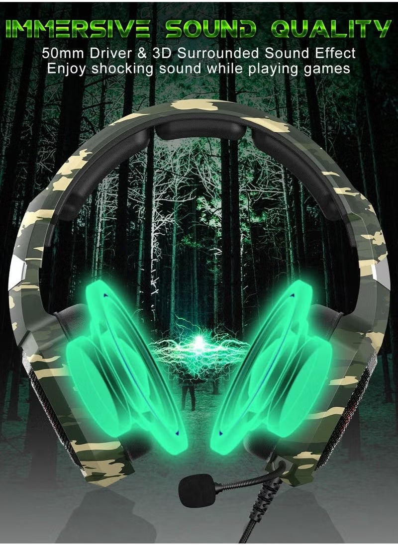 K8 Stereo Wired Over-Ear Gaming Headphones with Mic – Comfortable Noise-Cancelling Headset for PS4, PS5, Xbox One, Xbox Series X/S, Nintendo Switch, PC – High-Quality Sound, Clear Voice Communication, Adjustable Fit, Ideal for Gaming and Streaming