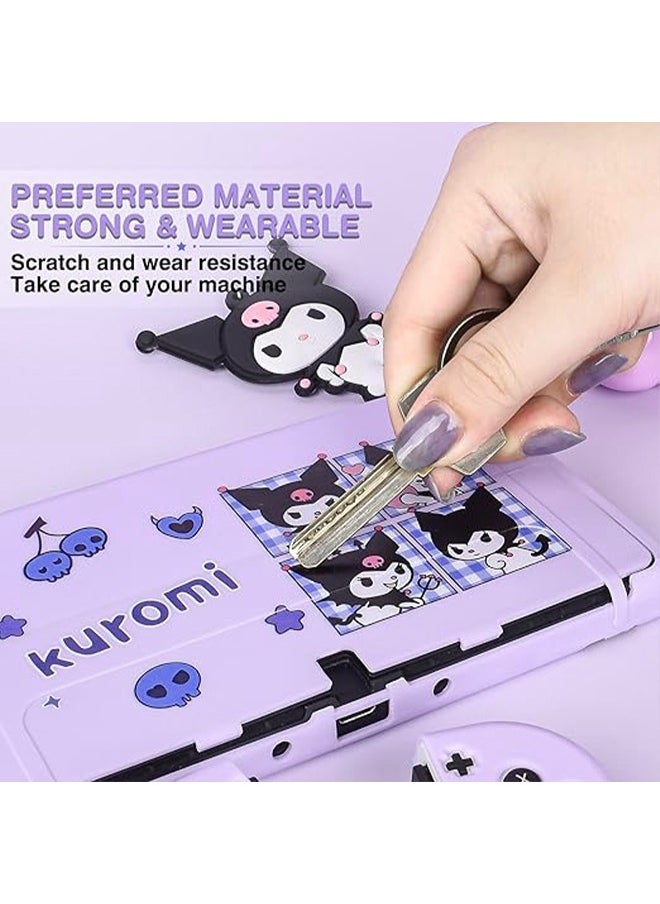Nintendo Switch-NS Protective Case Split Design TPU Protective Soft Cover Kuromi Shock-Absorbing and Scratch Resistant Shell Accessories（Purple）