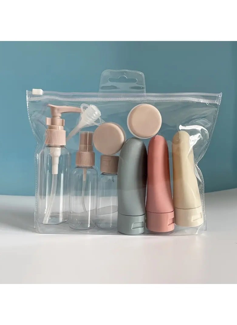 11pcs Travel Bottles for Toiletries, 11pcs Set Leak Proof Squeeze Bottle, Spray Bottle and Cream Jar Kit for Travel, Refillable Container Dispenser Bottle for Shampoo Lotion Conditioner Bottle
