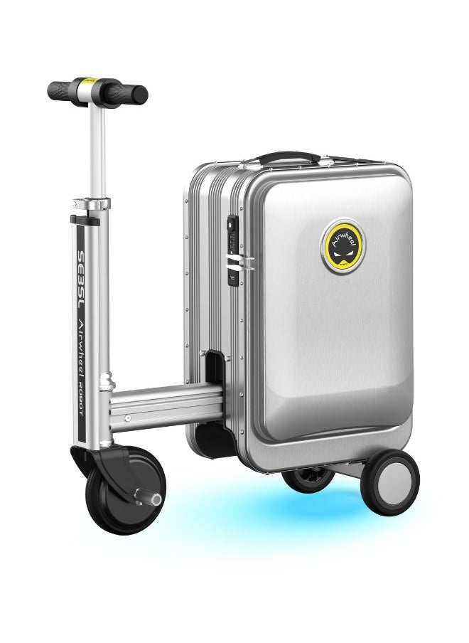 SE3SL - Electric Luggage Scooter - Silver | Smart Riding Suitcase with Removable Battery, Airwheel Luggage | Official Dealer in UAE