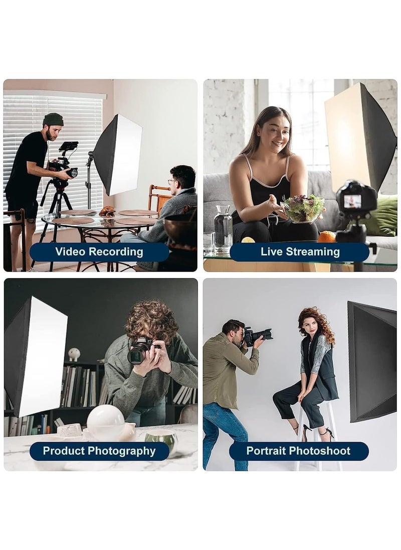 Promage PM-L60 60x60 LED Light Bulb with Softbox Kit – Portable Studio Lighting Set for Photography and Video