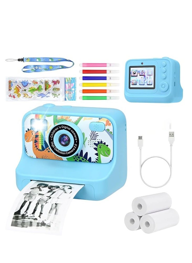Kids Instant Print Camera with 1080P Video, Digital Photo, MP3 Player, Games & Rechargeable Battery – Fun Toy Camera for Boys & Girls