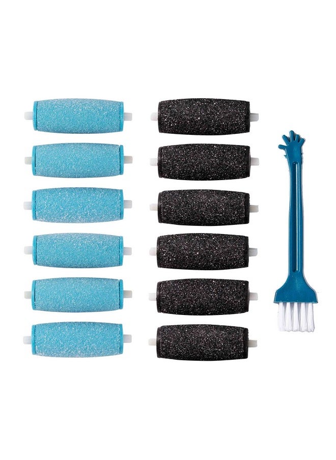 LULUKO12PCs Replacement Rollers Compatible with Amope Pedi Perfect Wet&Dry Footfile (6Extra 6Regular(Blue))