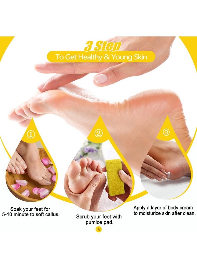 Disposable Foot Scrubber Sponge Pads Pedicure Pumice Stone for Feet Callus Remover Medium Coarse Yellow 40Pcs
