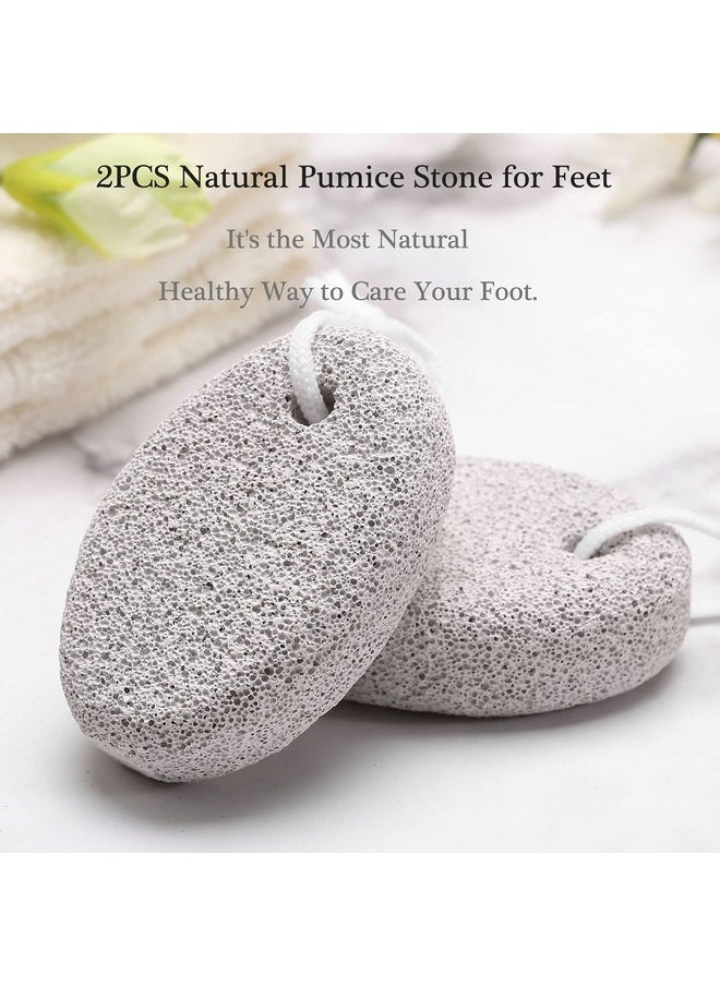 2PCS Natural Pumice Stone for Feet, HOOMBOOM Lava Pedicure Tools Hard Skin Callus Remover for Men/Women Feet and Hands - Natural Foot File Exfoliation to Remove Dead Skin