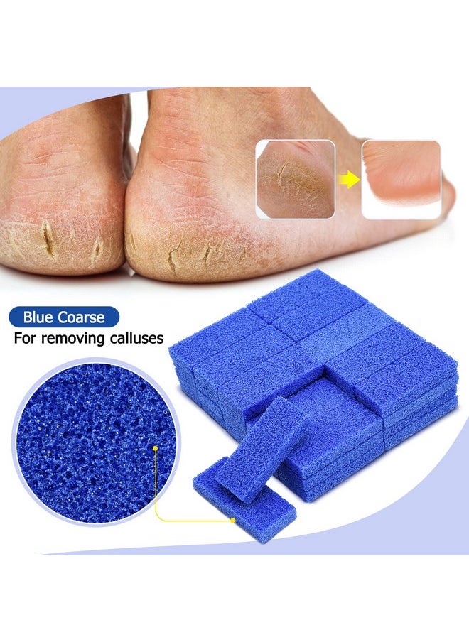 Disposable Foot Scrubber Sponge Pads Pedicure Pumice Stone for Feet Callus Remover Coarse Blue 40Pcs