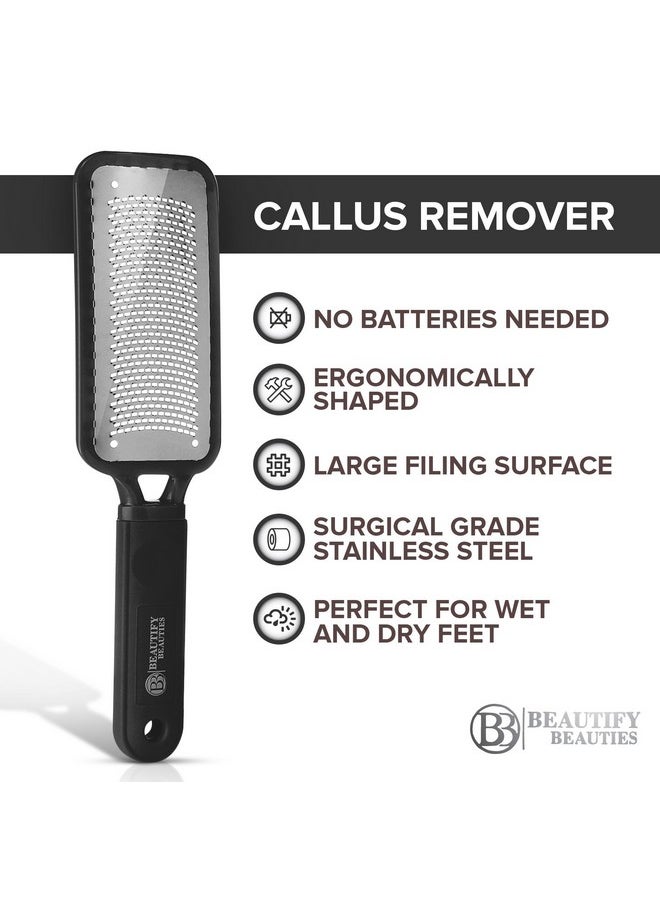 Foot File Callus Remover Colossal Foot Rasp by Beautify Beauties, Best Foot Scrubber for Dry Feet, Exfoliates, Removes Hard Skin, Leaves Feet Smooth and Soft (Black)