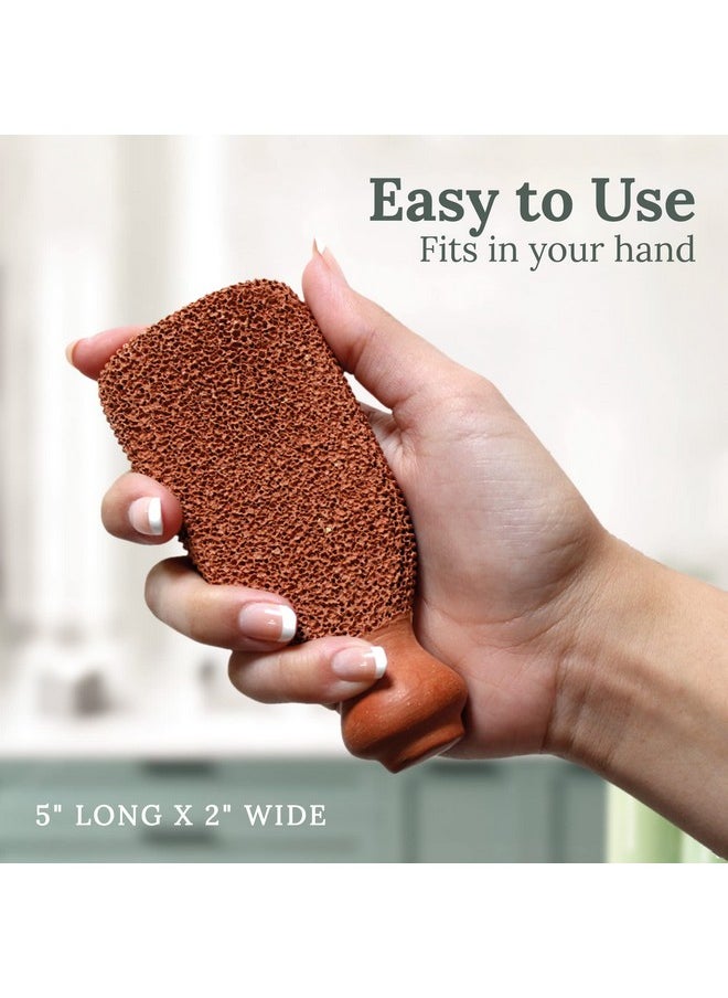 Pumice Stone for Feet Lasts 5+ Years Foot Exfoliator Scrubber Callus Remover Made of Natural Terra-Cotta