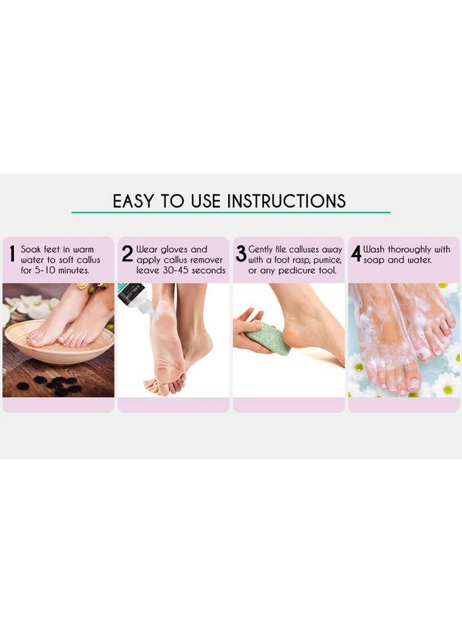 Professional Best Callus Remover Gel for Feet and Foot Pumice Stone Scrubber Kit Remove Hard Skins Heels and Tough Callouses from feet Quickly and Effortless 4 oz (1 Bottle)