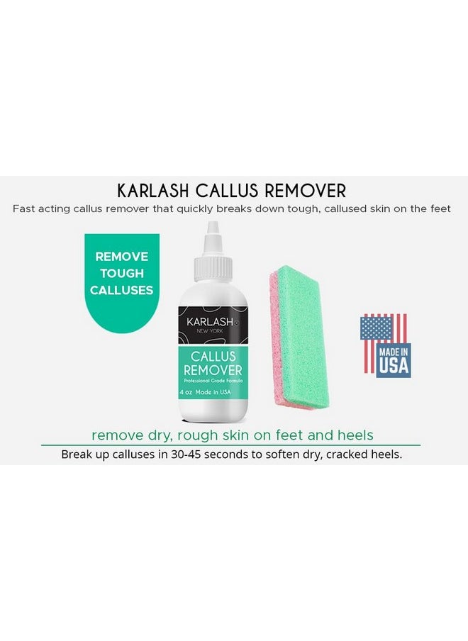 Professional Best Callus Remover Gel for Feet and Foot Pumice Stone Scrubber Kit Remove Hard Skins Heels and Tough Callouses from feet Quickly and Effortless 4 oz (1 Bottle)