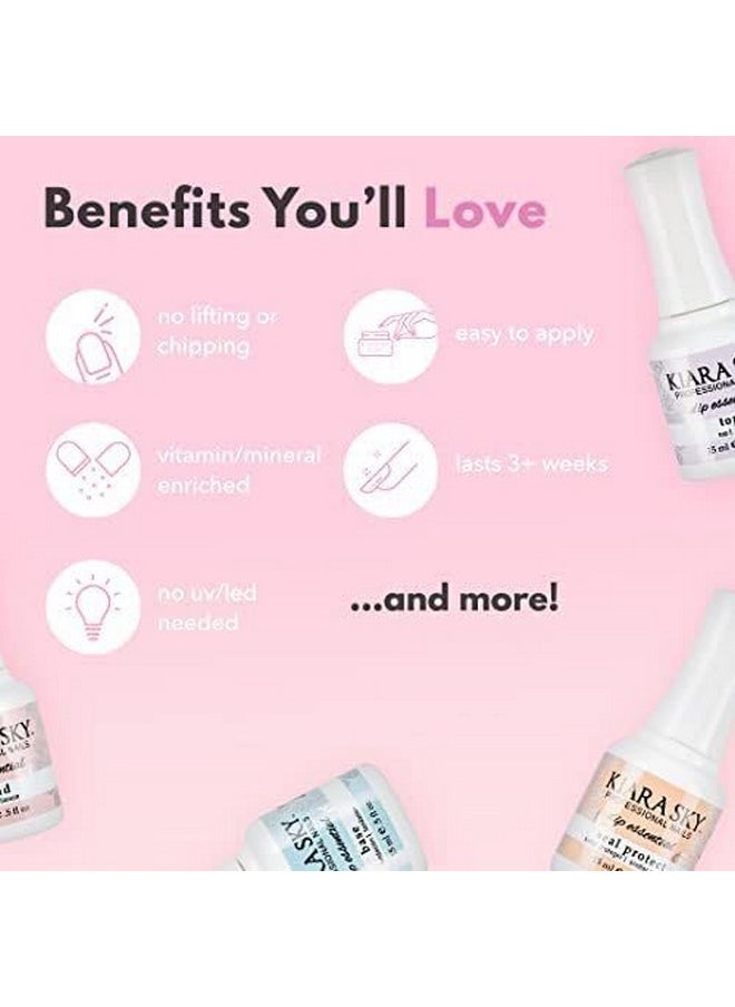 Kiara Sky Dip Manicure Liquid Essentials Bundle Steps 1-4 (BOND, BASE, SEAL PROTECT, TOP COAT)