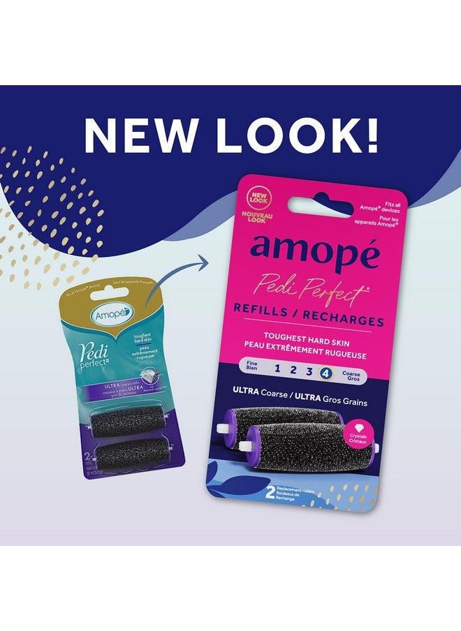 Amope Pedi Perfect Electronic Foot File Refills - Ultra Coarse, Removes Hard and Dead Skin - 2 Count