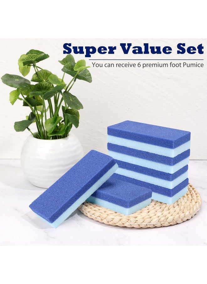 6 Pack Foot Pumice Stone for Feet Callus Remover, EWAGOA Pedicure Tools for Feet, Foot Exfoliator and Foot Scrubber Dead Skin Remover Cracked Heel Repair (6-Blue)