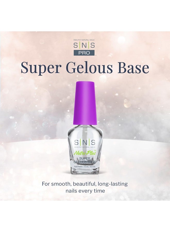 SNS Base Coat Nail Polish for Nail Dip Powder, Super Gelous Base - Long-Lasting & Fast-Drying Nail Strengtheners Gel Base for Premium Colors - Low Odor & No UV Lamp Required - 0.5 oz.