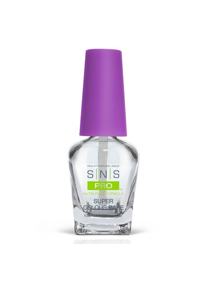 SNS Base Coat Nail Polish for Nail Dip Powder, Super Gelous Base - Long-Lasting & Fast-Drying Nail Strengtheners Gel Base for Premium Colors - Low Odor & No UV Lamp Required - 0.5 oz.