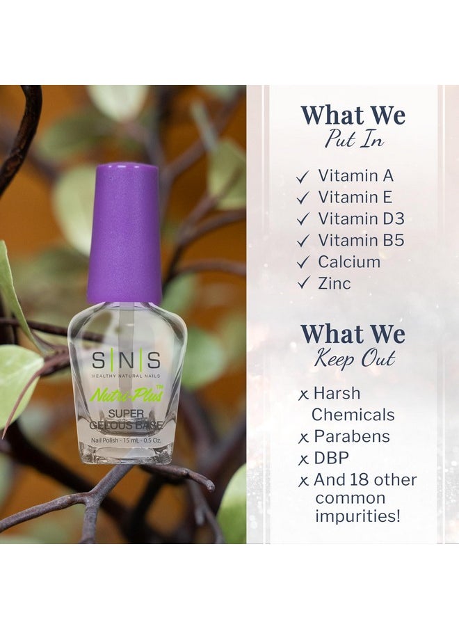 SNS Base Coat Nail Polish for Nail Dip Powder, Super Gelous Base - Long-Lasting & Fast-Drying Nail Strengtheners Gel Base for Premium Colors - Low Odor & No UV Lamp Required - 0.5 oz.