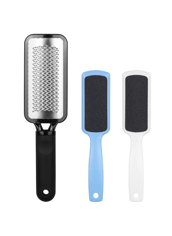 3 Pieces Colossal Foot Files Kit Foot Scrubber Foot Rasp and Double-Sided Heel Files Pedicure Tools Callus Remover Stainless Steel Feet Scraper Foot Grater for Dead Skin