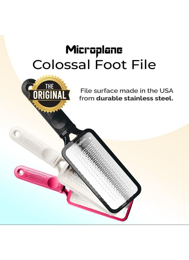 Microplane Colossal Foot File Scraper - The Original Stainless Steel Foot Rasp, Dead Skin/Callus Remover for Feet, Gentle Foot Scrubber, Pedicure Tools for Salon-Quality Foot Care, Black
