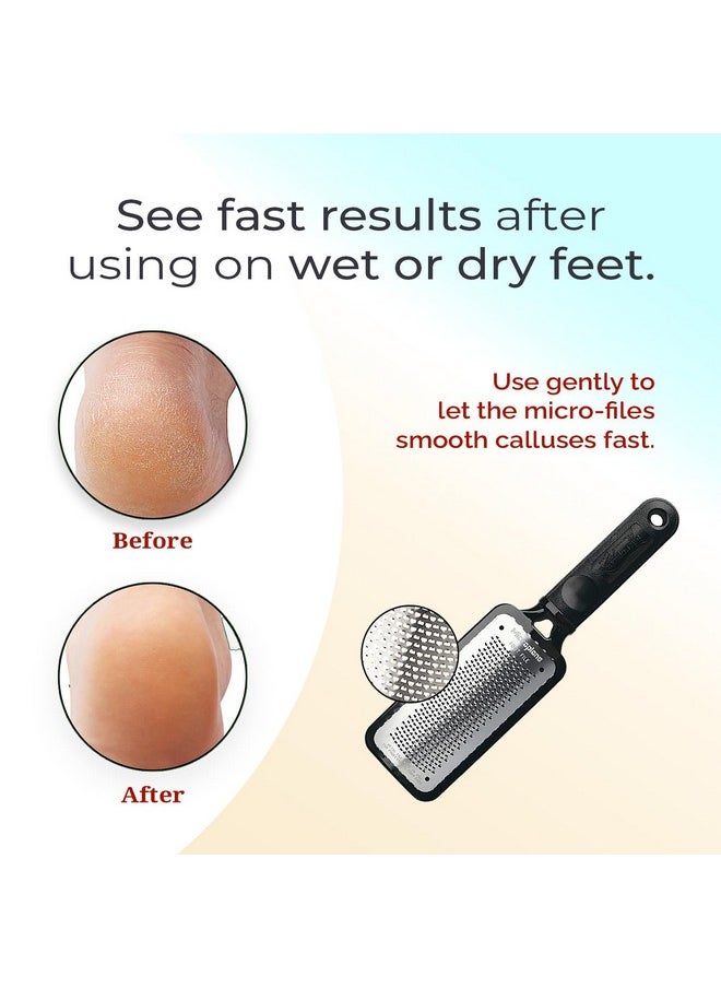 Microplane Colossal Foot File Scraper - The Original Stainless Steel Foot Rasp, Dead Skin/Callus Remover for Feet, Gentle Foot Scrubber, Pedicure Tools for Salon-Quality Foot Care, Black