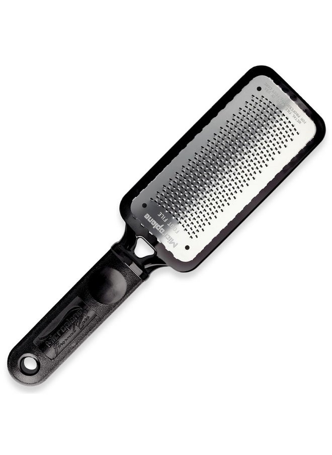 Microplane Colossal Foot File Scraper - The Original Stainless Steel Foot Rasp, Dead Skin/Callus Remover for Feet, Gentle Foot Scrubber, Pedicure Tools for Salon-Quality Foot Care, Black