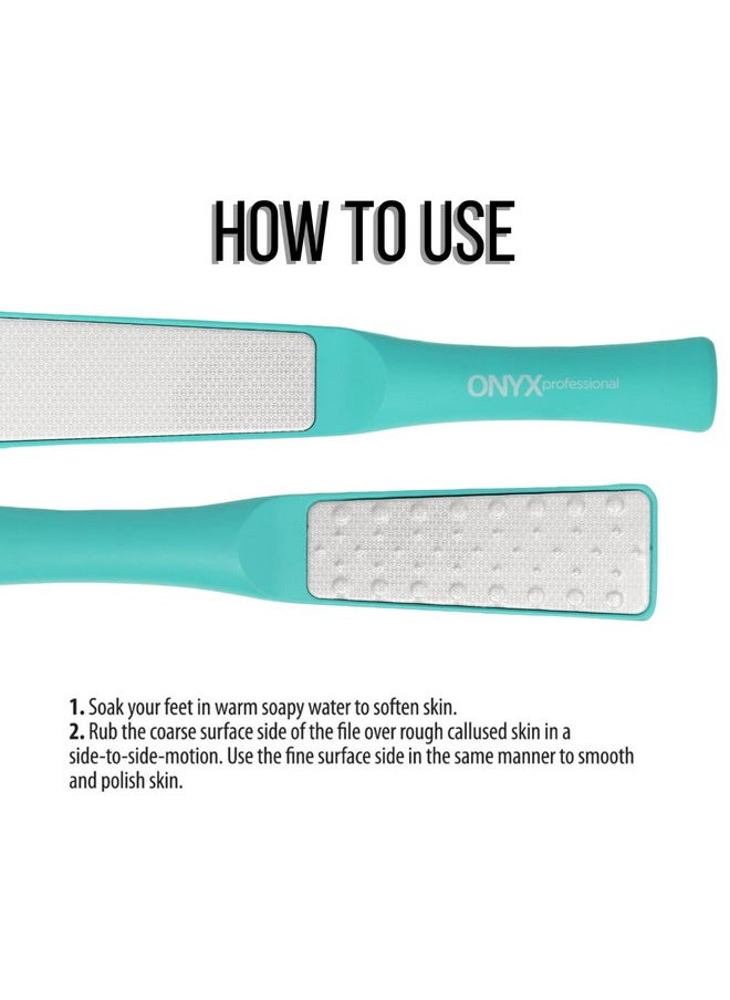Onyx Professional 2 Faced Foot File & Polisher, Foot Callus Remover & Foot Sander, Wet & Dry Feet Scrubber for Smooth & Soft Feet, Stainless Steel Pedicure Tools, Pack of 1