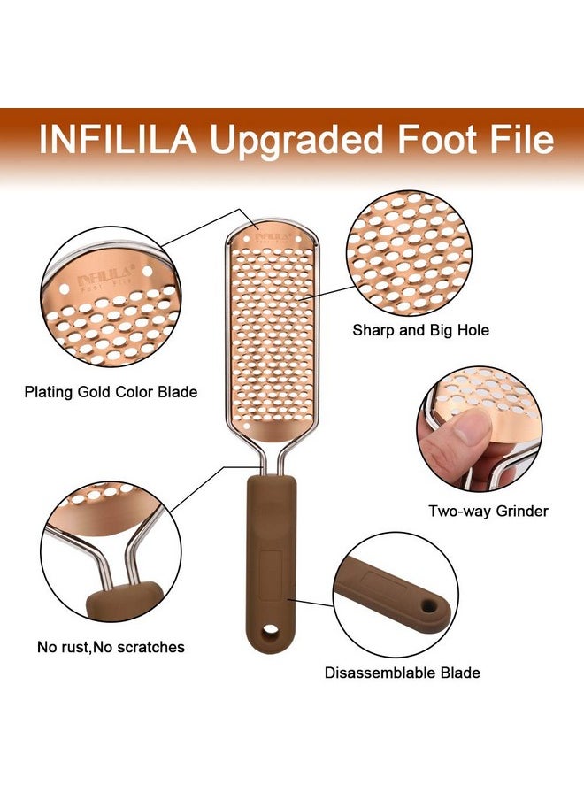 NXJ INFILILA Pedicure Foot File Callus Remover Foot Grater Professional Stainless Steel Callus Remover for Feet Heel Scraper for Feet Foot Scrubber for Dead Skin Foot File for Wet & Dry Feet