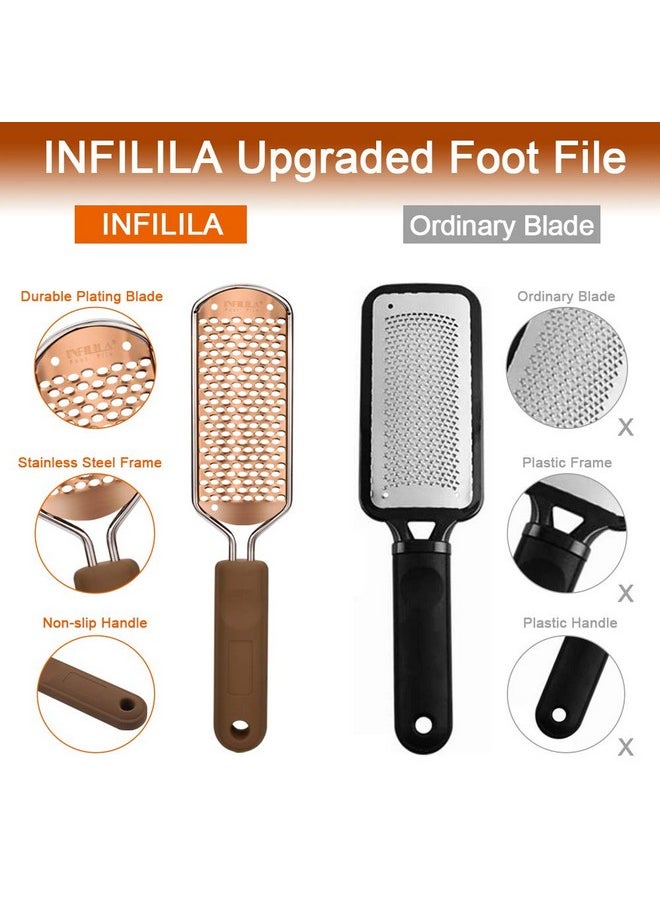 NXJ INFILILA Pedicure Foot File Callus Remover Foot Grater Professional Stainless Steel Callus Remover for Feet Heel Scraper for Feet Foot Scrubber for Dead Skin Foot File for Wet & Dry Feet