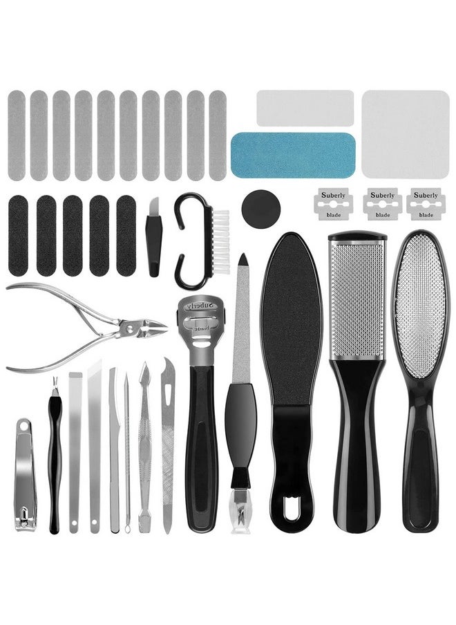 Professional Pedicure Kit, Rosmax 36 in 1 Pedicure Tools Stainless Steel Washable Foot Care Kit Dead Skin Remover Foot Spa Set at Home