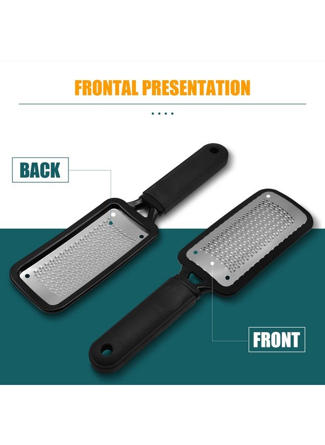 Foot Rasp Foot File, 2 Pcs Stainless Steel Pedicure Callus Remover for Feet, Professional Foot Care Tools for Pedicure to Removes Hard Skin Corns for Dry and Wet Feet