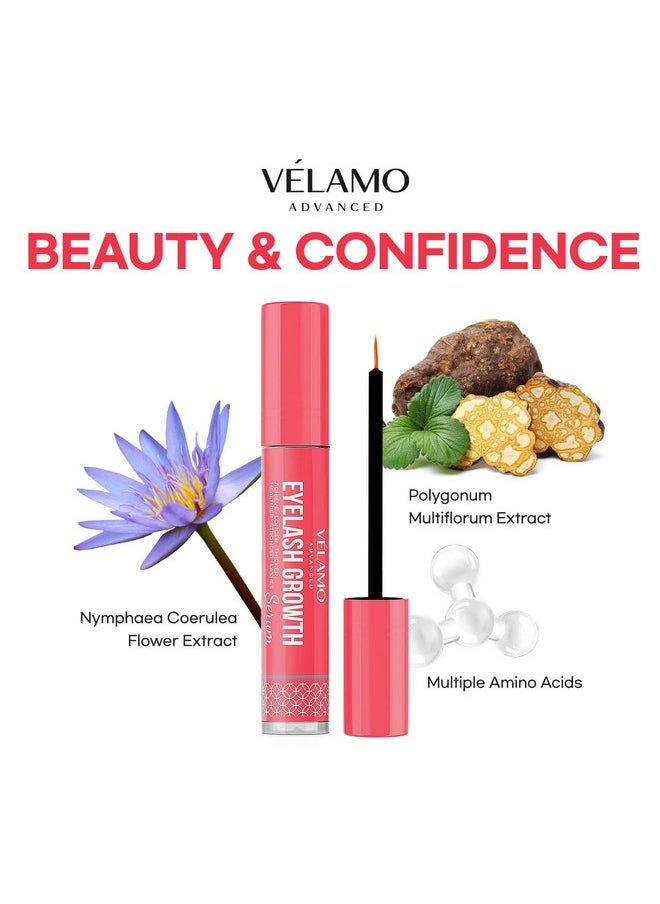 Lash Serum for Eyelash Growth: Advanced Formula for Thicker, Longer, Fuller Lashes with Natural Volume, 0.17 Fl Oz (5mL)