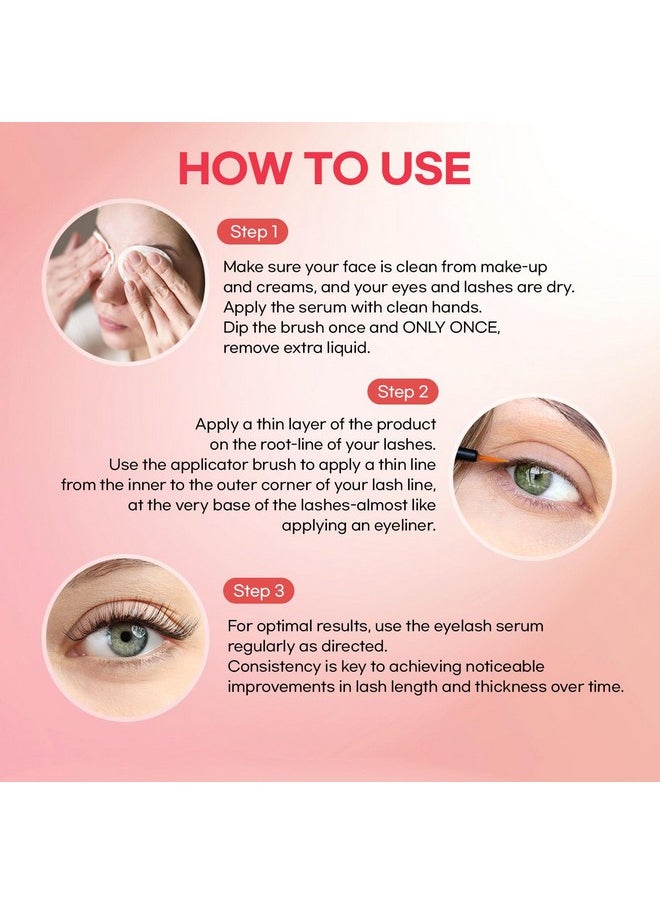 Lash Serum for Eyelash Growth: Advanced Formula for Thicker, Longer, Fuller Lashes with Natural Volume, 0.17 Fl Oz (5mL)