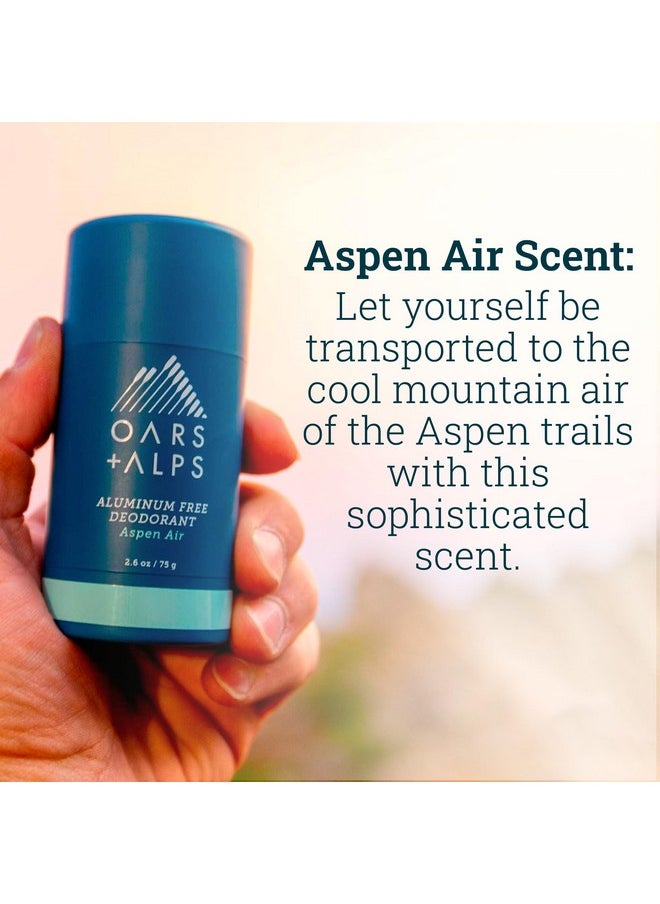 Oars + Alps Aluminum Free Deodorant for Men and Women, Dermatologist Tested and Made with Clean Ingredients, Travel Size, Aspen Air, 1 Pack, 2.6 Oz