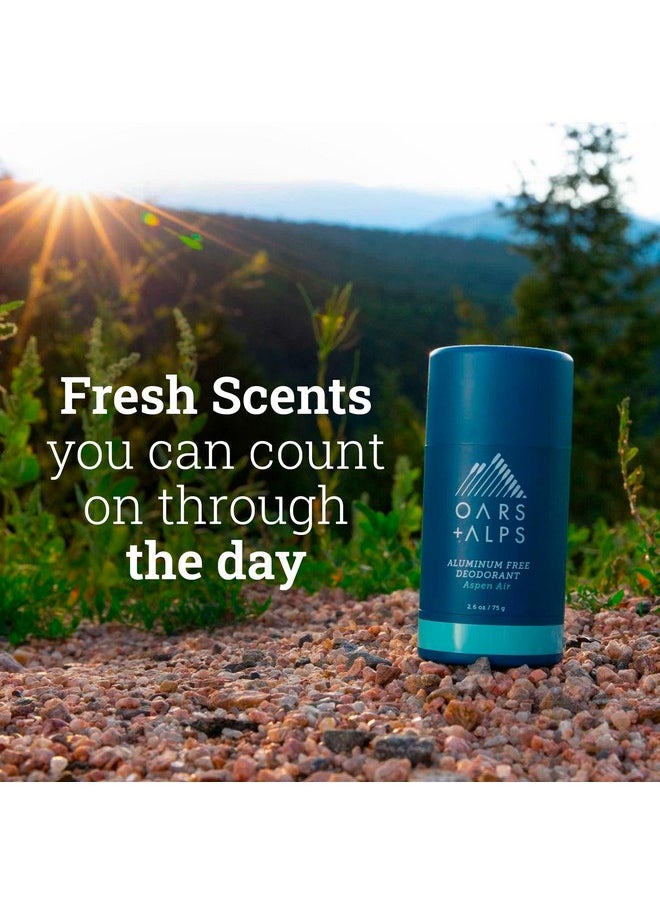 Oars + Alps Aluminum Free Deodorant for Men and Women, Dermatologist Tested and Made with Clean Ingredients, Travel Size, Aspen Air, 1 Pack, 2.6 Oz