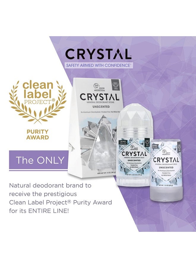 CRYSTAL Deodorant Mineral Deodorant Stick, Travel, 1.5 Ounce