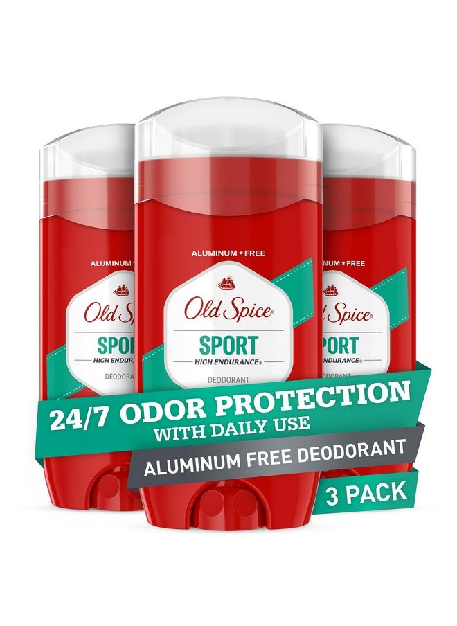 Old Spice Aluminum Free Deodorant for Men, High Endurance Sport Scent, 24/7 Odor Protection, 3 oz (Pack Of 3)