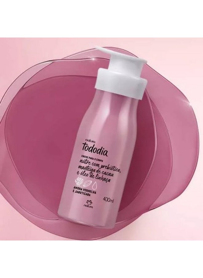 natura - Linha Tododia (Amora Vermelha e Jabuticaba) - Creme Hidratante Nutritivo Para o Corpo 400 Ml - (Red Berries and Jabuticaba - Nourishing Body Moisturizing Cream 13.52 Fl Oz)