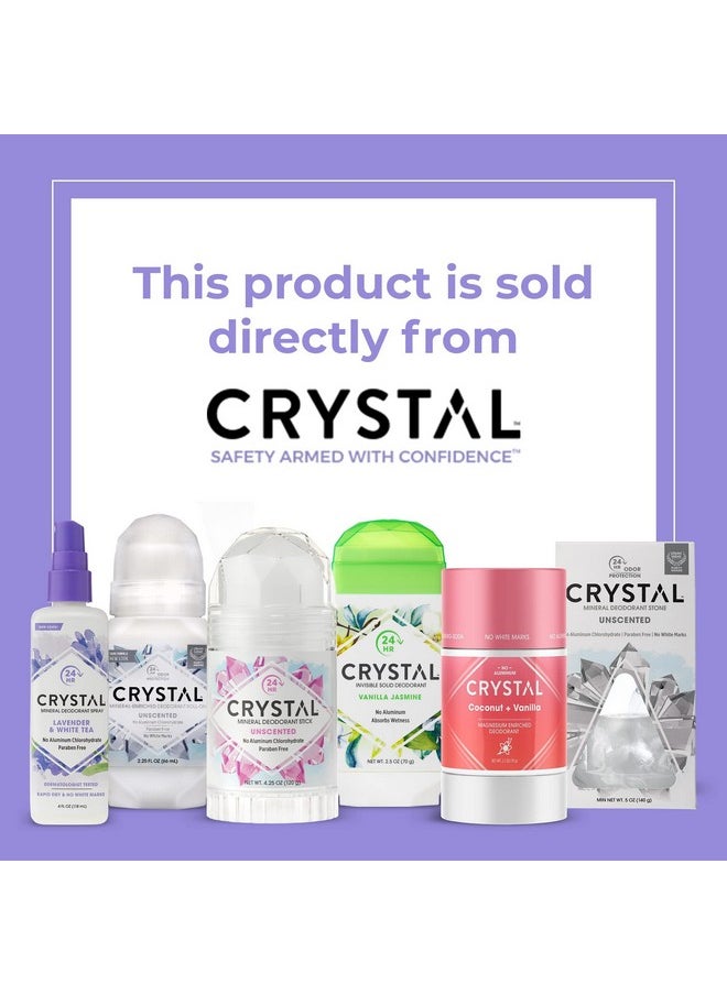 CRYSTAL Deodorant Aluminum Free Mineral Deodorant Roll-On for Women & Men, Lavender & White Tea - Paraben Free - Certified Cruelty Free & Vegan Deodorant - Prevents Odor Up to 24 Hours ,2.25 Fl Oz (Pack of 3),21661-3