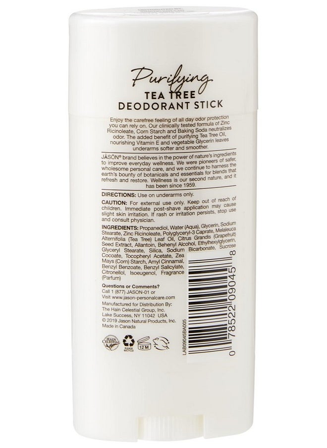 Jason Aluminum Free Deodorant Stick, Purifying Tea Tree, 2.5 Oz (Pack of 1)