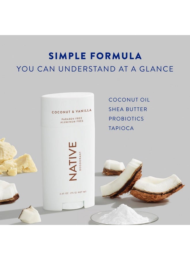 Native Deodorant Contains Naturally Derived Ingredients, 72 Hour Odor Control | Deodorant for Women and Men, Aluminum Free with Baking Soda, Coconut Oil and Shea Butter | Coconut & Vanilla