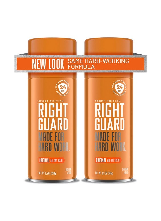 Right Guard Sport Deodorant Spray | Anti-Stain Spray Deodorant For Men | Aluminum Free | 24-Hour Odor Control | Original Scent, 8.5 oz. (2 count)