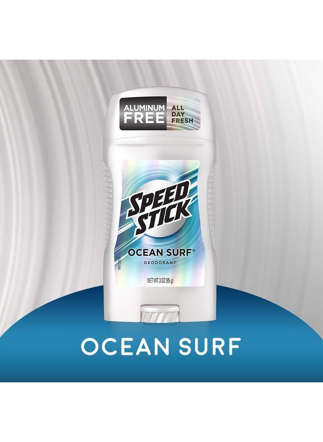 Speed Stick Underarm Deodorant for Men, Aluminum Free, Ocean Surf - 3 Ounce (Pack of 6)