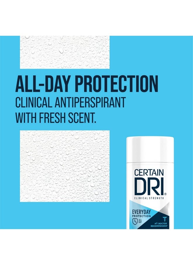 Certain Dri Everyday Strength Clinical Solid Antiperspirant, Hyperhidrosis Treatment for Men & Women, Long-Lasting 72hr Protection, Effective Sweat Control, Travel Friendly, Fresh Scent, 2.6oz