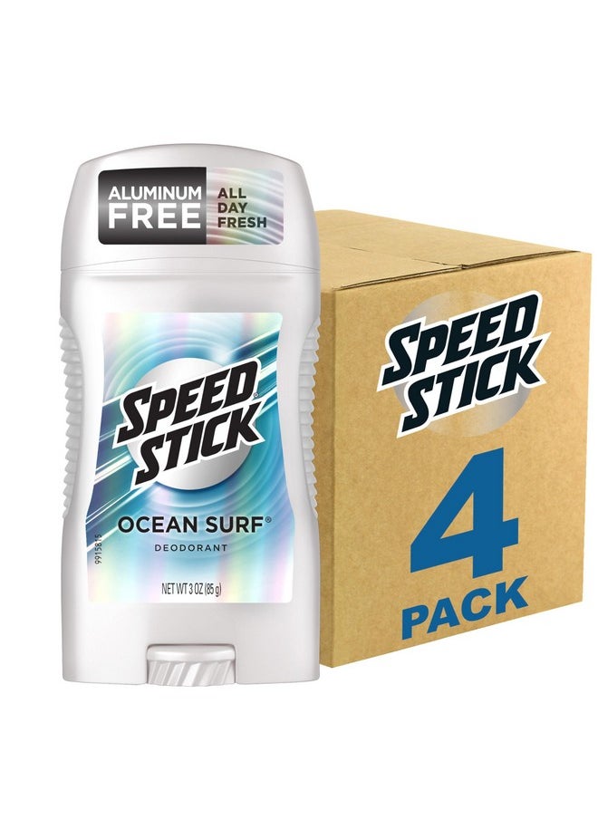 Speed Stick Men's Deodorant, Ocean Surf, 3 Ounce, 4 Pack, Packaging may Vary