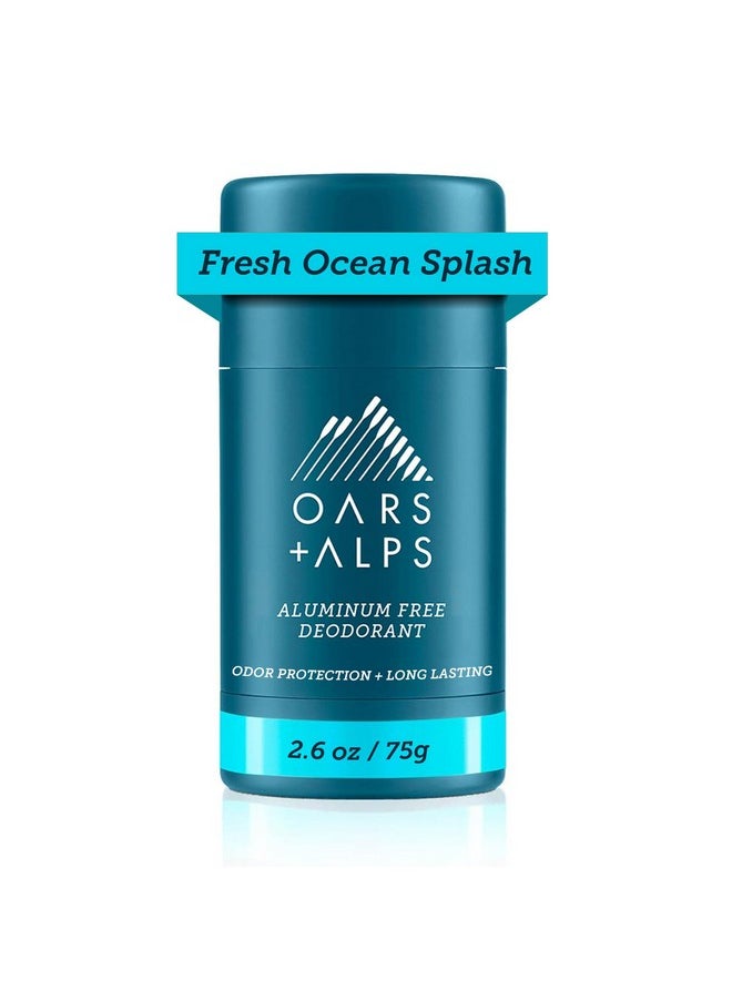 Oars + Alps Aluminum Free Deodorant for Men and Women, Dermatologist Tested and Made with Clean Ingredients, Vegan, Travel Size, Fresh Ocean Splash, 1 Pack, 2.6 Oz