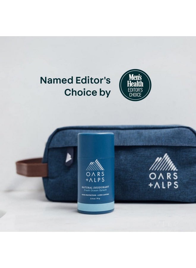 Oars + Alps Aluminum Free Deodorant for Men and Women, Dermatologist Tested and Made with Clean Ingredients, Vegan, Travel Size, Fresh Ocean Splash, 1 Pack, 2.6 Oz
